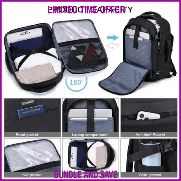 Water Resistant Travel Backpack 15.6 Inch Laptop Daypack Weekender Carry On main image 6